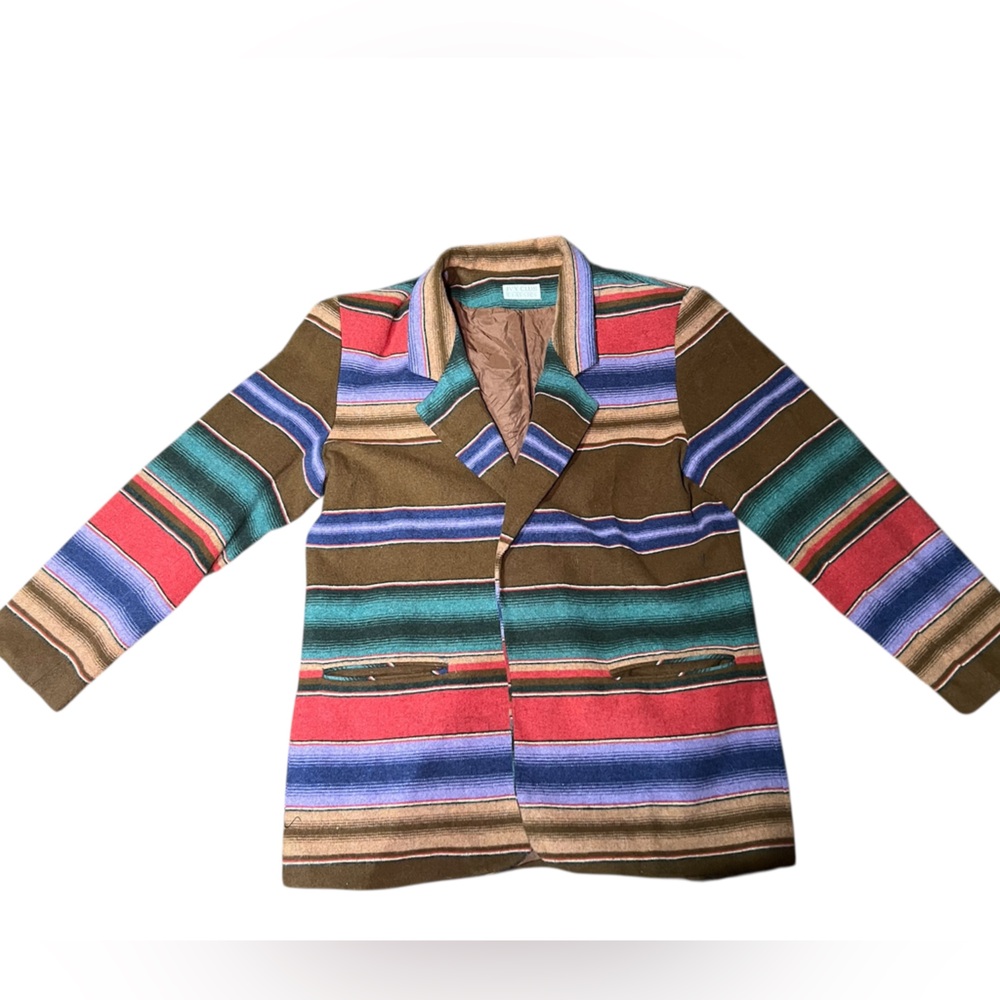Vintage 90s Ivy Club Classics Western Striped Jacket Women’s Small